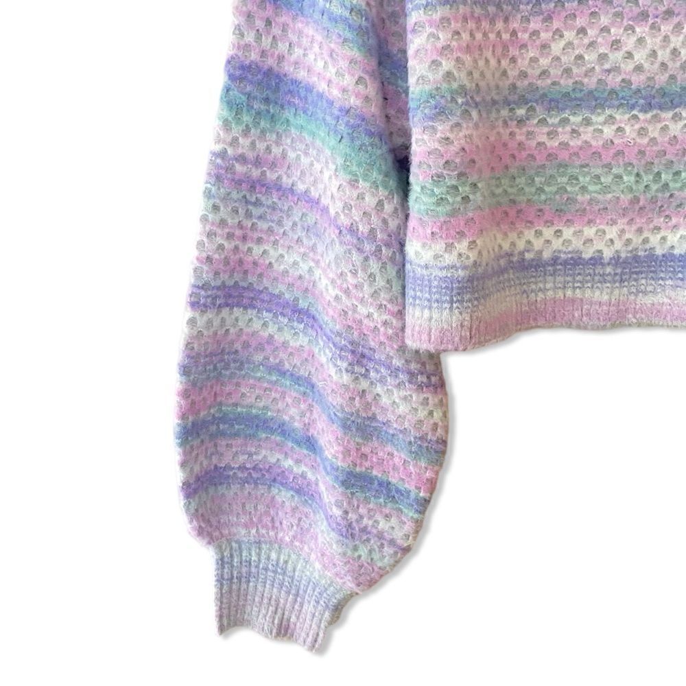 For Love and Lemons Kara Sweater Lavender pink Ombre fuzzy pullover top XL 1X - Picture 11 of 12